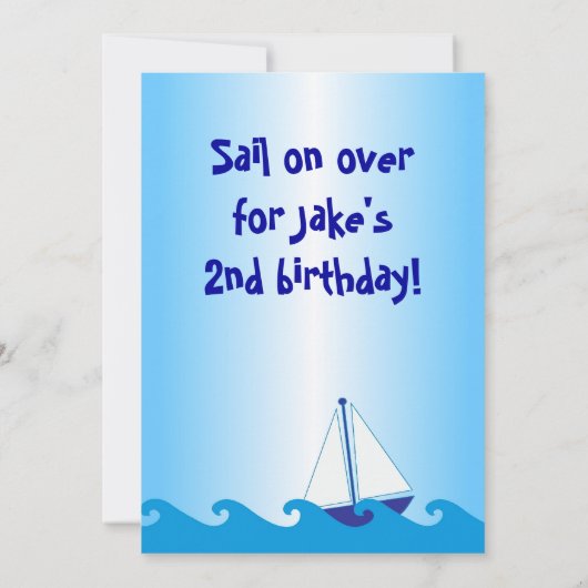 Sail Boat Birthday Uitnodiging (Achterkant)