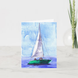 "Sail Boat" blanco Notitiekaartje