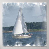 Sail Boat Bubbles Print (Voorkant)