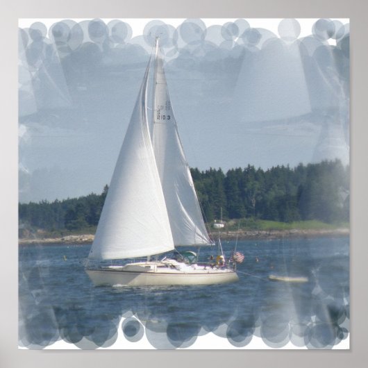 Sail Boat Bubbles Print (Voorkant)