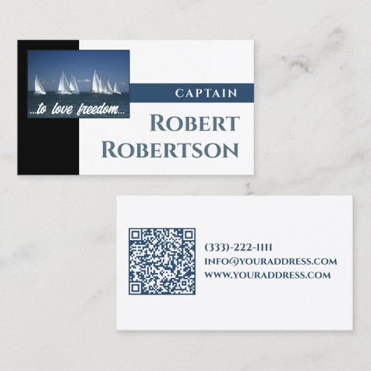 Sail Boat Captain Ship Nautical Card Visitekaartje (Voorkant / Achterkant)