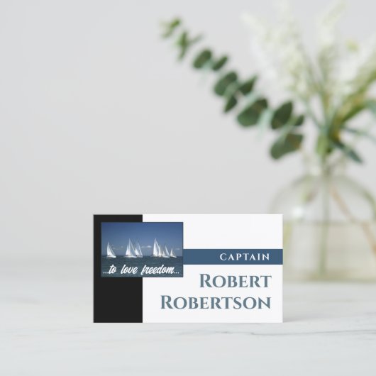 Sail Boat Captain Ship Nautical Card Visitekaartje (Staand voorkant)