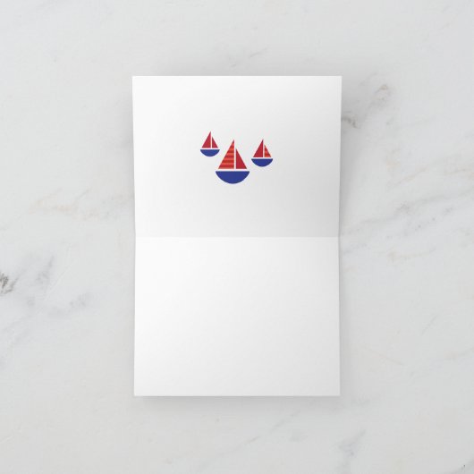 Sail Boat Card Thank You Card or Note Card Bedankkaart (Binnen)