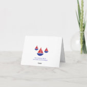 Sail Boat Card Thank You Card or Note Card Bedankkaart (Achterkant)