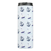 Sail Boat en Anchor Pattern Monogram Thermosbeker (Achterkant)