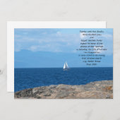 Sail Boat in Deep Blue Water Weddenschap Kaart (Voorkant / Achterkant)