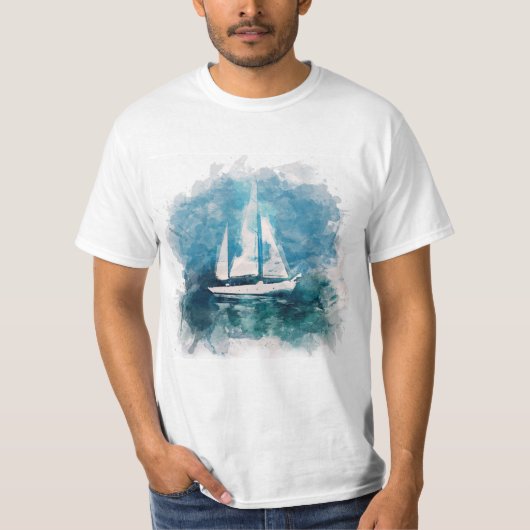 Sail Boat in Stormy Weather T-shirt (Voorkant)
