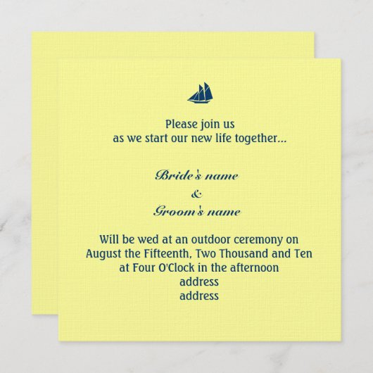 Sail Boat Kaart (Voorkant / Achterkant)