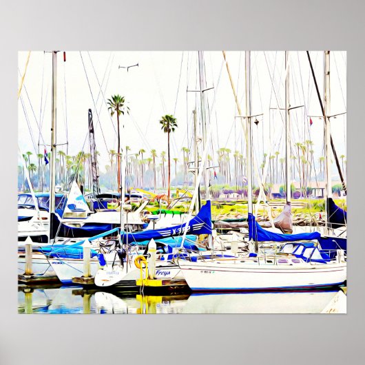 Sail Boat Marina Photographic Art Print (Voorkant)