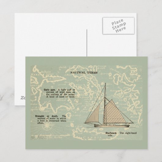 Sail Boat Nautical Terms Briefkaart (Voorkant / Achterkant)