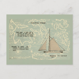 Sail Boat Nautical Terms Briefkaart