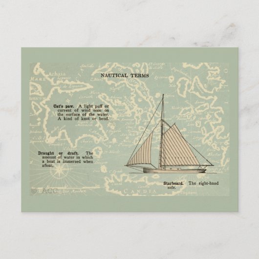 Sail Boat Nautical Terms Briefkaart (Voorkant)