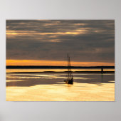 Sail boat over the sunrise poster (Voorkant)