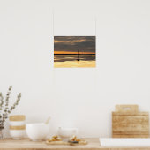 Sail boat over the sunrise poster (Keuken)