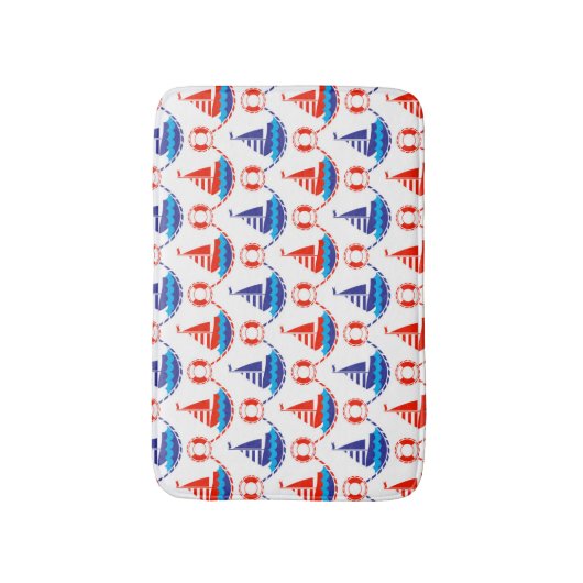 Sail Boat Pattern Badmat (Voorkant Verticaal)