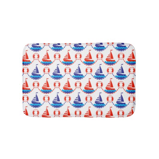 Sail Boat Pattern Badmat (Voorkant)