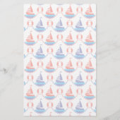 Sail Boat Pattern Briefpapier (Voorkant)
