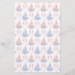Sail Boat Pattern Briefpapier