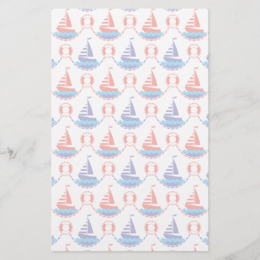 Sail Boat Pattern Briefpapier (Voorkant)