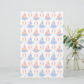 Sail Boat Pattern Briefpapier (Staand voorkant)