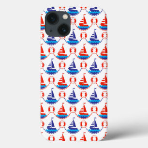 Sail Boat Pattern iPhone 13 Hoesje