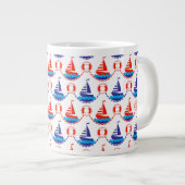 Sail Boat Pattern Grote Koffiekop (Voorkant rechts)