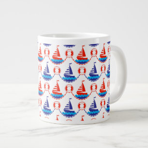 Sail Boat Pattern Grote Koffiekop