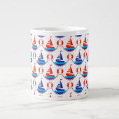 Sail Boat Pattern Grote Koffiekop (Voorkant)