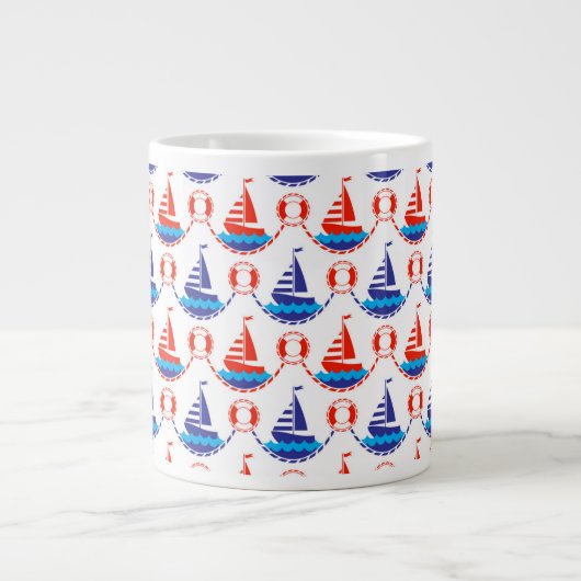 Sail Boat Pattern Grote Koffiekop (Voorkant)