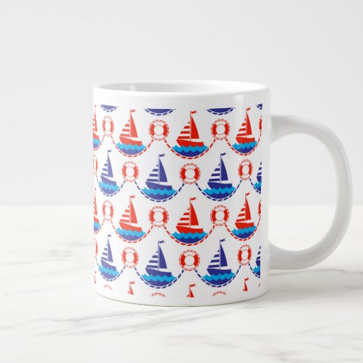 Sail Boat Pattern Grote Koffiekop (Rechts)