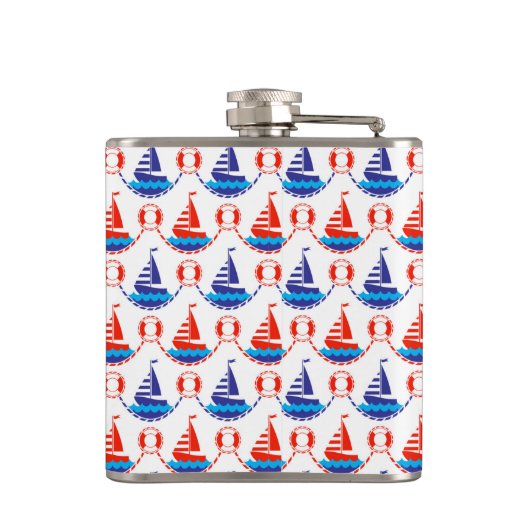 Sail Boat Pattern Heupfles (Achterkant)