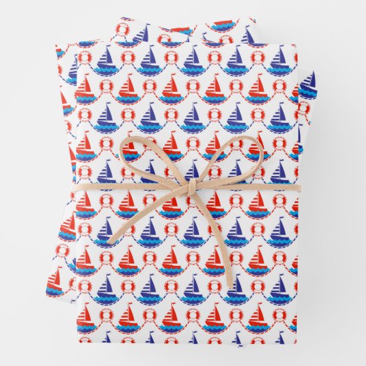 Sail Boat Pattern Inpakpapier Vel (In situ)