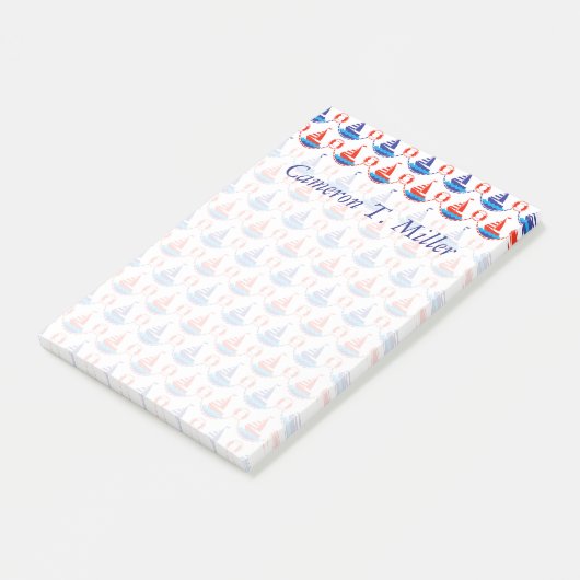 Sail Boat Pattern | Jouw namen toevoegen Post-it® Notes (Schuin)