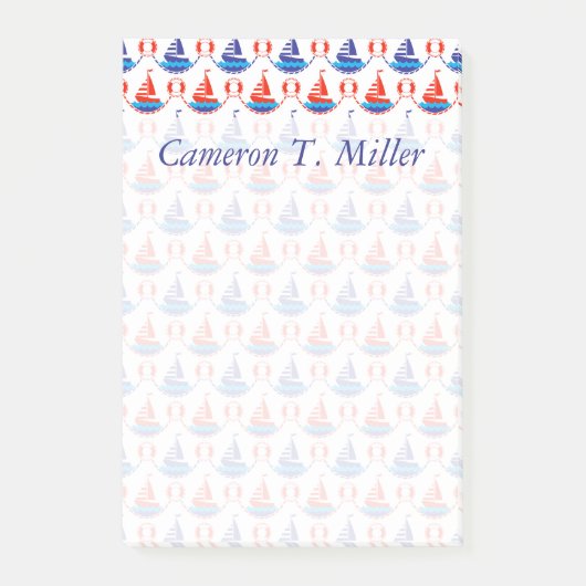 Sail Boat Pattern | Jouw namen toevoegen Post-it® Notes (Voorkant)