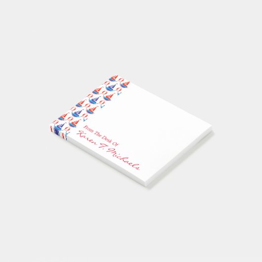 Sail Boat Pattern | Jouw namen toevoegen Post-it® Notes (Schuin)