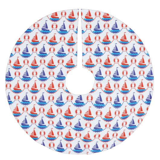 Sail Boat Pattern Kerstboom Rok (Voorkant)
