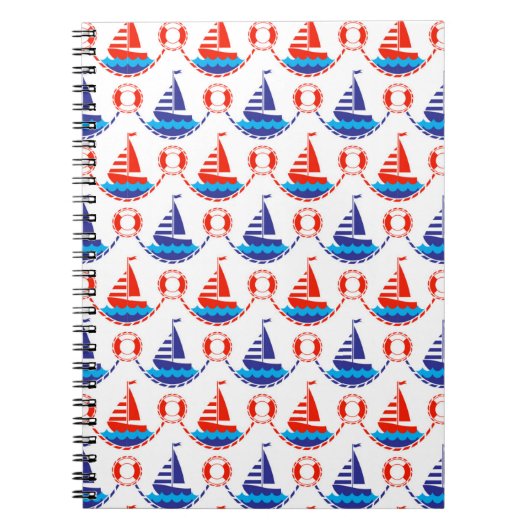 Sail Boat Pattern Notitieboek (Voorkant)