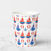 Sail Boat Pattern Papieren Bekers (Rechts)