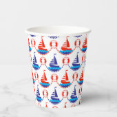 Sail Boat Pattern Papieren Bekers (Voorkant)