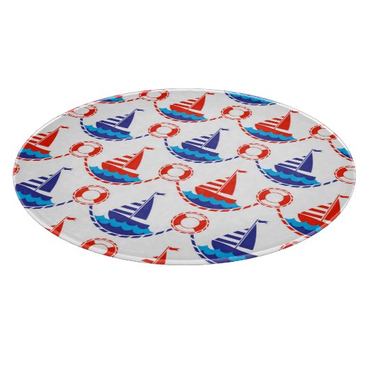 Sail Boat Pattern Snijplank (Hoek)