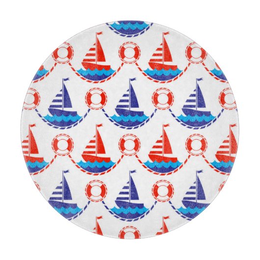 Sail Boat Pattern Snijplank (Voorkant)