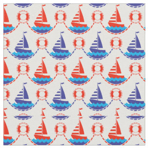 Sail Boat Pattern Stof