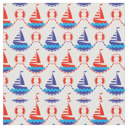 Sail Boat Pattern Stof (Close Up)