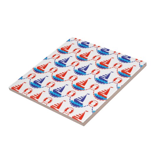 Sail Boat Pattern Tegeltje (Zijkant)