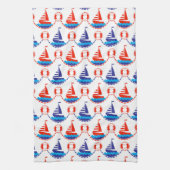 Sail Boat Pattern Theedoek (Verticaal)