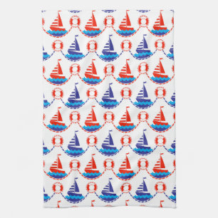 Sail Boat Pattern Theedoek