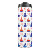 Sail Boat Pattern Thermosbeker (Voorkant)