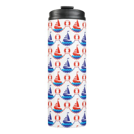 Sail Boat Pattern Thermosbeker (Voorkant)