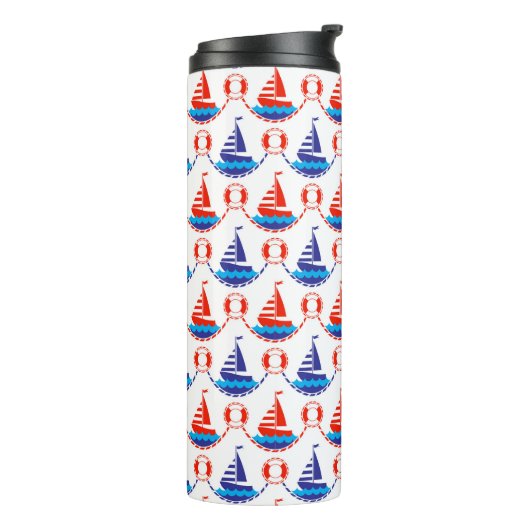 Sail Boat Pattern Thermosbeker (Gedraaid links)