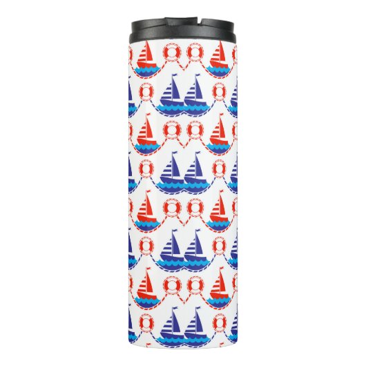 Sail Boat Pattern Thermosbeker (Achterkant)